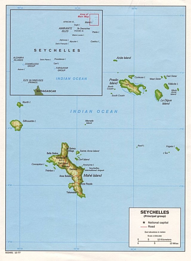 Seekarte Seychellen